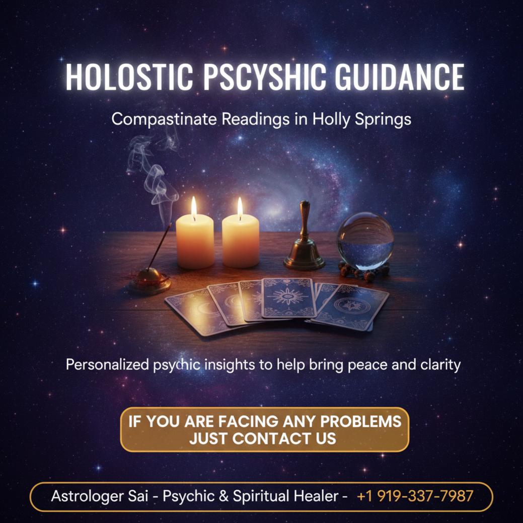 Calm spiritual setting with psychic reading tools in Holly Springs