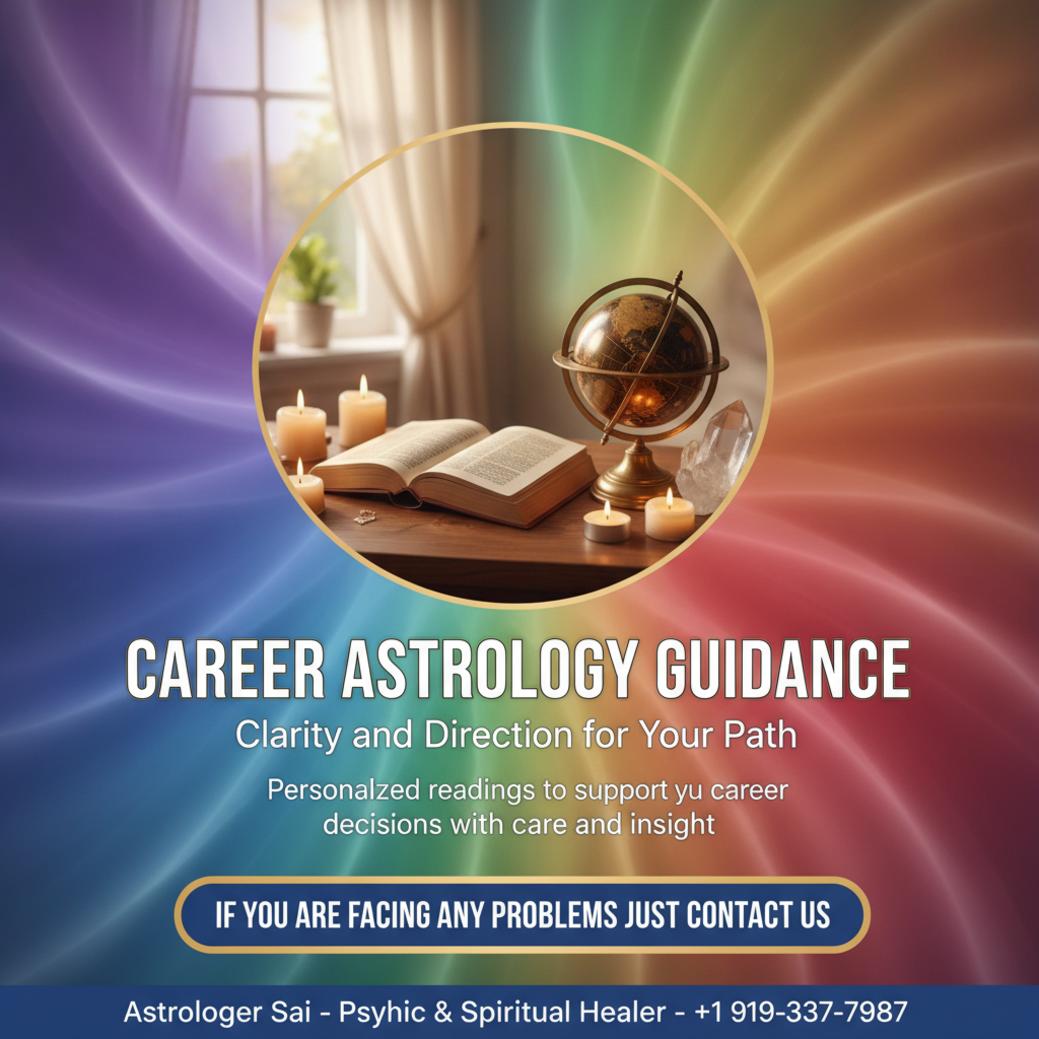 Career astrology guidance setup near window in Morrisville office
