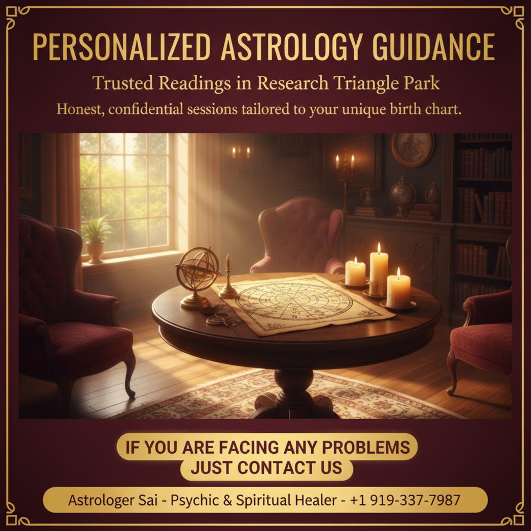 How an Indian Astrologer in Research Triangle Park Can Help You Find Clarity Indian astrologer peaceful consultation table with horoscope in Research Triangle Park