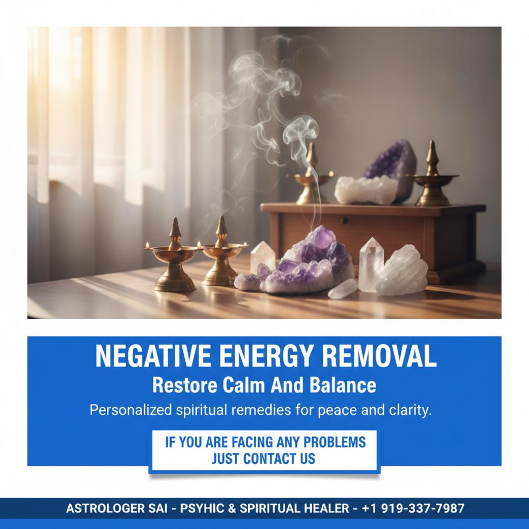Spiritual ritual with incense and lamps for negative energy removal North Carolina