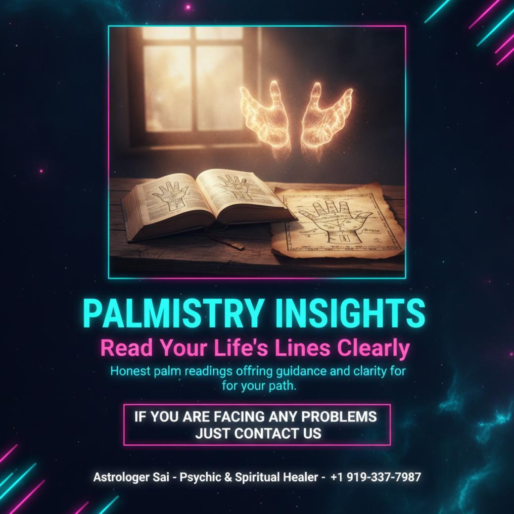 Palmistry hand chart on wooden table in Durham, NC setting