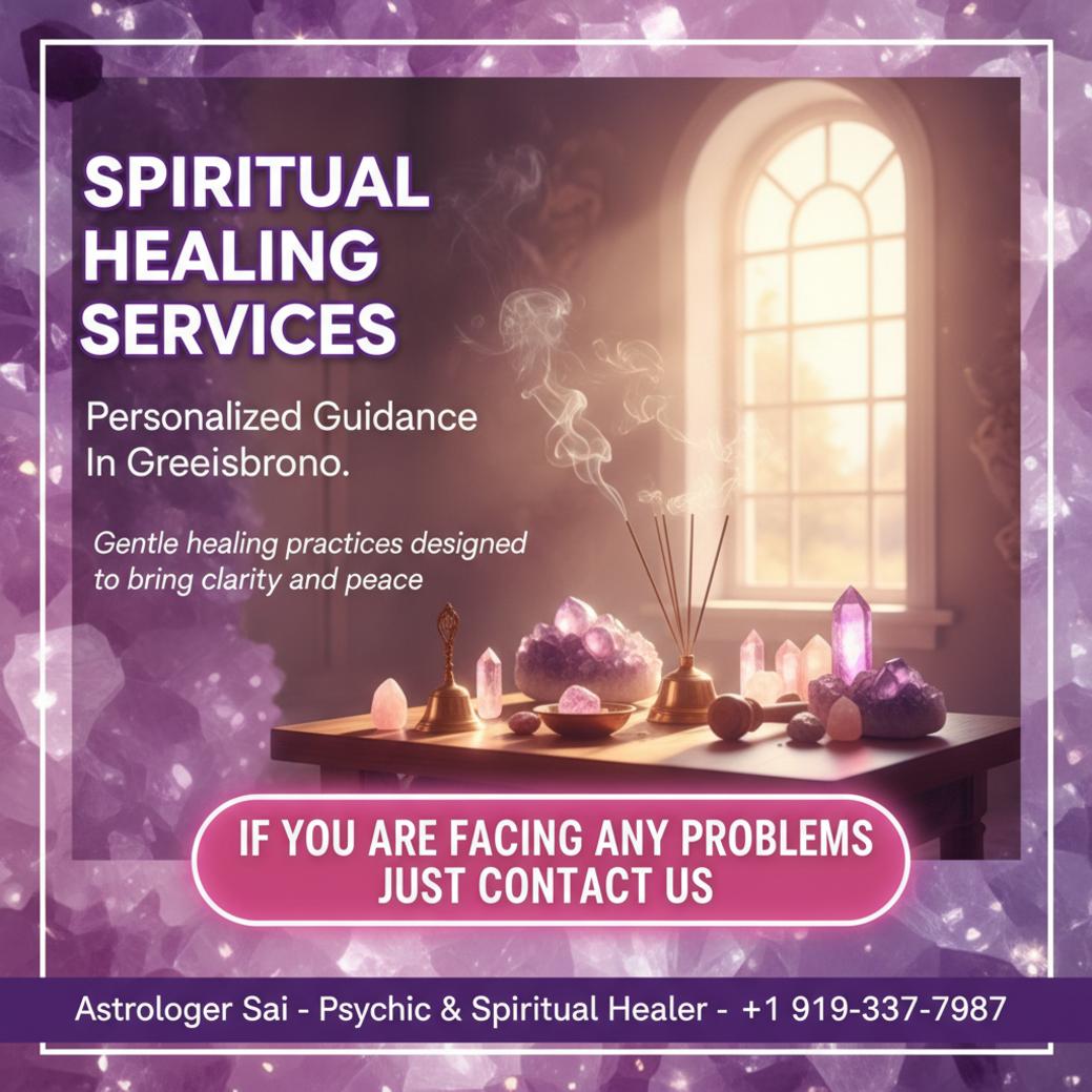 peaceful spiritual healing altar with crystals and incense in Greensboro