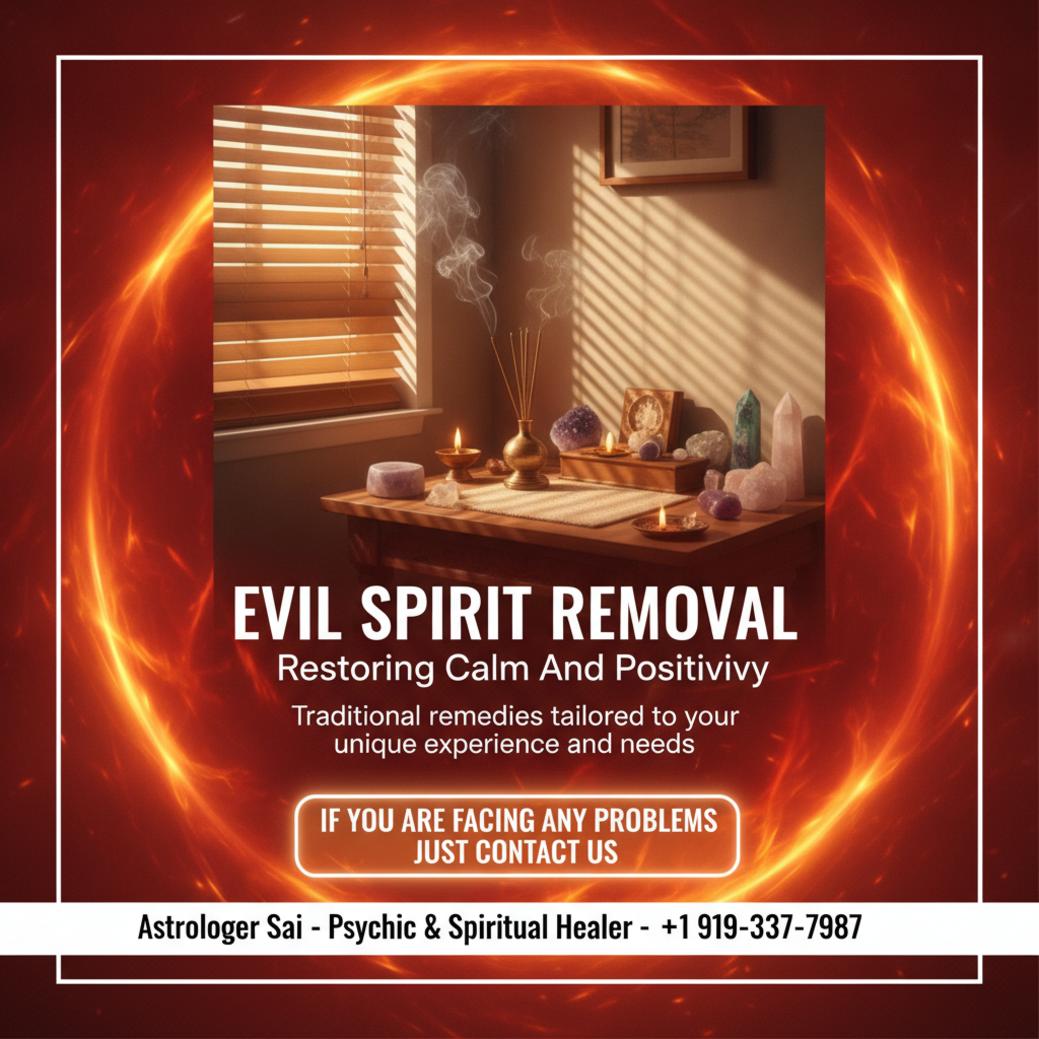 Traditional altar for evil spirit removal in Greensboro, NC with calming lamps