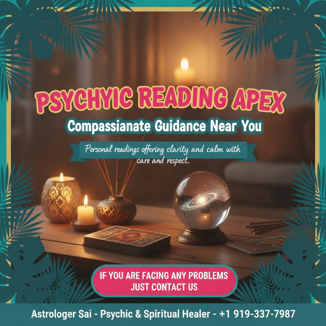 Trusted Psychic Reading in Apex, NC for Clarity and Peace Psychic reading setup with tarot and crystals in Apex NC spiritual room