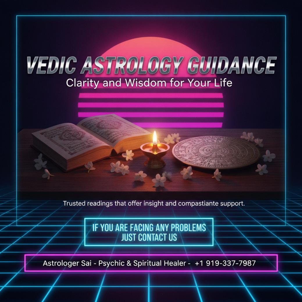 Vedic astrology setup on table with brass chart and lamp in Durham, NC